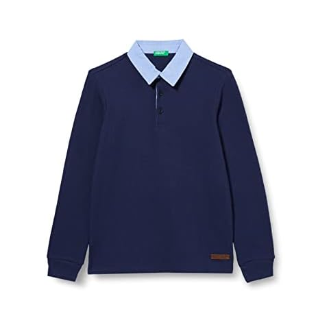 United Colors of Benetton Boy's Polo Jersey M/L 37P4C300I Long Sleeve, Dark Blue 252, L Cover
