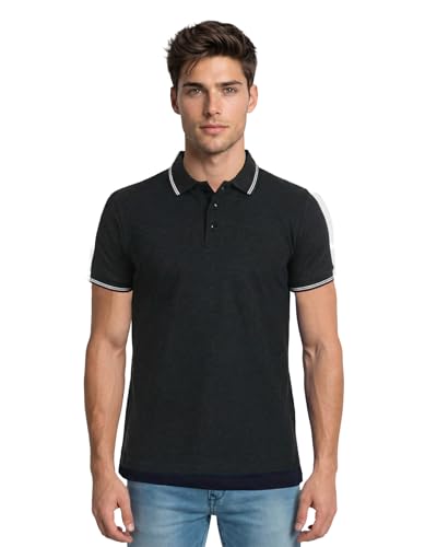 Image of AWG ALL WEATHER GEAR Rich Cotton Polo T-Shirt | Half Sleeve Classic Fit | Soft Breathable Solid Tee | Casual & Office Wear | Comfortable Everyday Cotton Polo | Mens Tshirts
