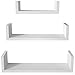 SRIWATANA Floating Shelves Wall Mounted, Solid Wood Wall Shelves, White Washed Finish