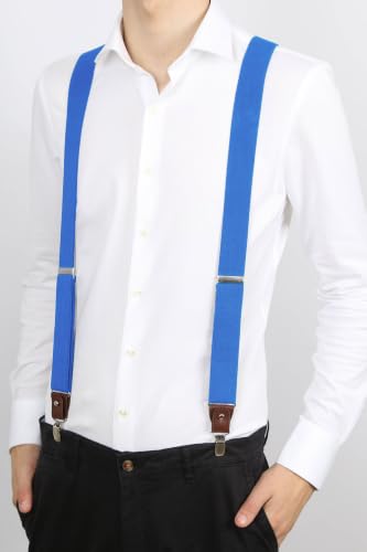 Tirantes Luxe Denim Azul hombre pantalones ropa vestir azul oscuro ajustable