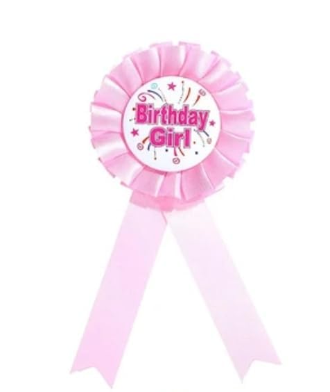 Fun Affairs Birthday Girl Badge Flower Design Party Favor for Girls Party Celebration & Decorations 1 Pc Pink