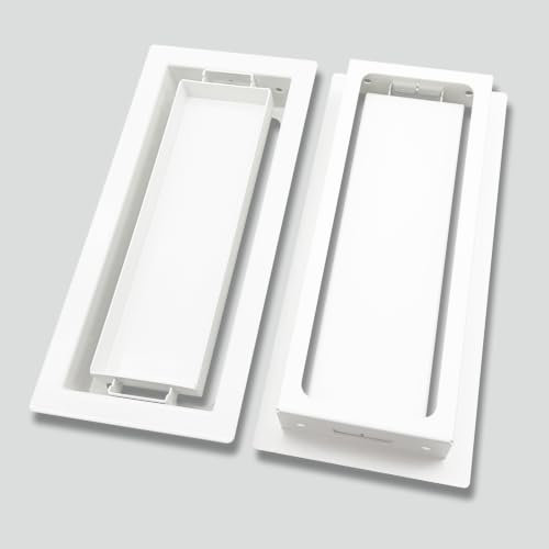 DDPow Drop-in Floor Vent Cover 4x12 in, No Damper, White