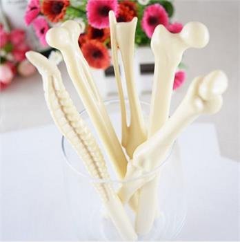 Magicw Creative Novelty Bone Shape Ballpoint Pens Finger Pen Nurse Doctor Pen Stationery Gift Crazy Student Gift Pack Of 5 #TOP4