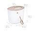 IRIS USA Cat Litter Box, Large Top Entry with Litter Catching Lid and Scoop, Dog Proof, Cat Box Enclosure, Beige/White