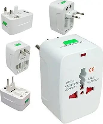 Image of International Travel Adapter - Universal Plug - Multipurpose Solution for US, AUS, UK, EU, Europe, North /South America (Pack of One)