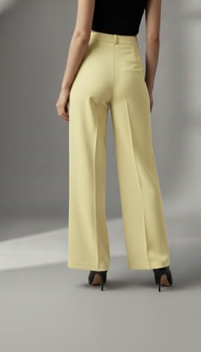 Image of GRECIILOOKS Trousers for Woman | Womens High Rise High Waist Flared Korean Style | Formal Pant for Women Office Wear| Track Pants for Womans Elegant for College & Events (Available in Plus Size)