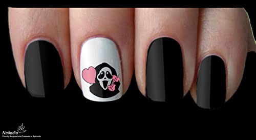 Cute Scream Ghost Face Nail Art Decal Sticker - Image 4