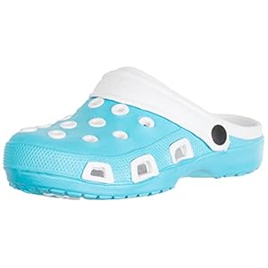 Brandsseller Clog tuinschoen voor dames, 2-kleurig, kleuren: zwart/geel, wit/grijs, roze/paars, zwart/grijs, lichtgroen/blauw turquoise/wit, maten: 36-41