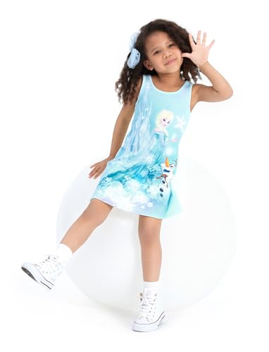 Image of Disney Stitch Princess Frozen Elsa Minnie Mouse Girls Tank Dress Sleeveless A-Line Sundress Summer Beach Clothes 2-9 Years