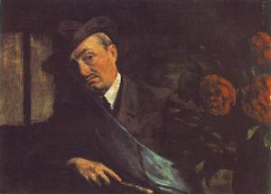 Peinture à l'huile Istvan Reti pour habiller un mur vide toile autoportrait 1920