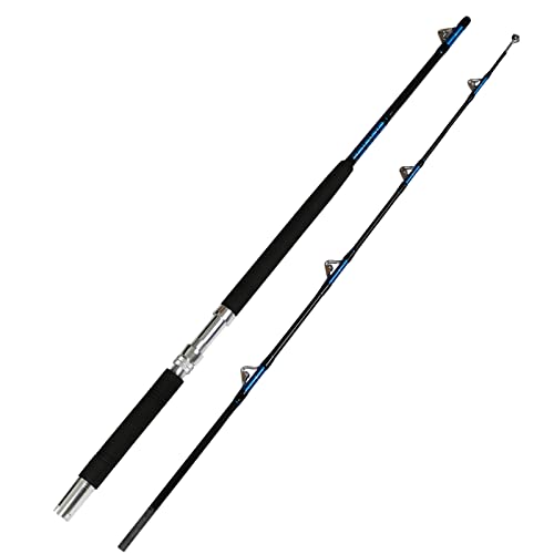 Fiblink Saltwater Offshore Heavy Trolling Fishing Rod Big Game Conventional Boat Fishing Roller Rod Pole With All Roller Guides (2-Piece,6-Feet,30-50Lb) #TOP1