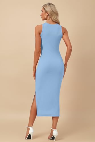 AUSELILY Womens Summer Bodycon Dresses 2025 Basic Casual Sleeveless Knit Tank Midi Dress3