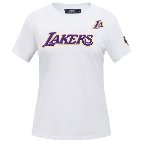 Pro Standard Womens NBA Los Angeles Lakers Classic Chenille Short Sleeve Slim Tee White M by Pro Standard - Used condition - US$32.62