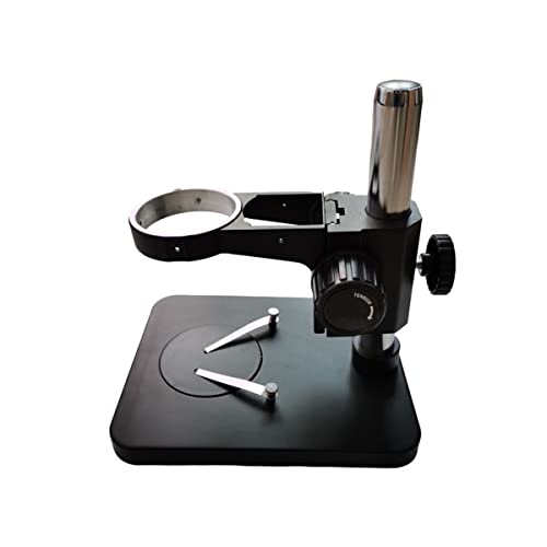 顕微鏡キット 双眼鏡顕微鏡用の調整可能な76mmブラック顕微鏡スタンド 顕微鏡レンズアダプター(White)