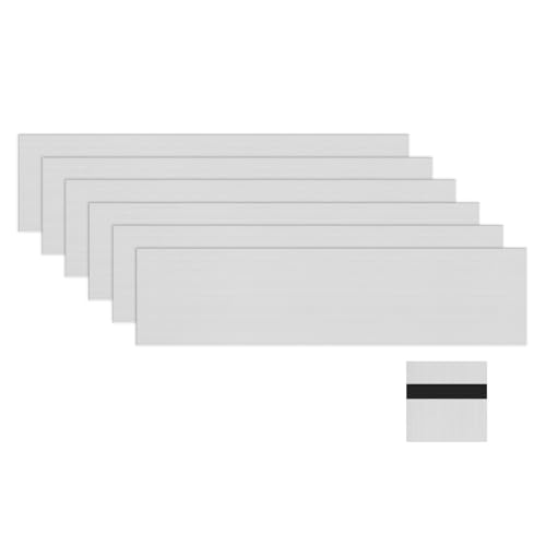 Image of M METERXITY 6-Pack Engraving Blank Materials Double Color 8x2 Inch, 1.3mm Thick ABS Plastic Sheet Yard Signs Name Plate for Door /Office /Home /Conference /Hotel /DIY Carving[Silver /Black]