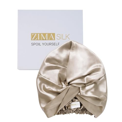 ZIMASILK 22 Momme 100% Mulberry Silk Bonnet for Sleeping & Women Hair Care, Highest Grade 6A Silk...
