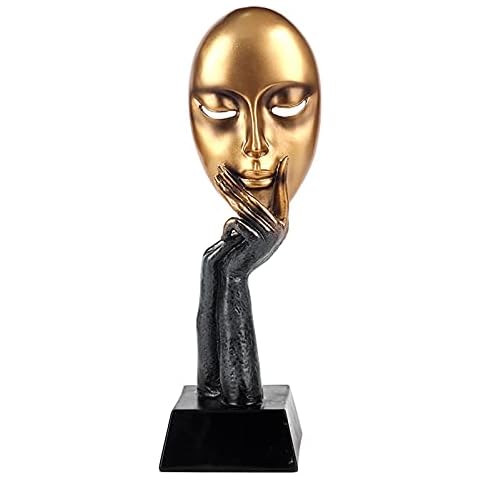 Kunstharz Statuen Abstrakt Gesicht Ornament Denker Kunst Meditierende Dame Charaktere Maske Handwerk Einfache und Moderne Wohnzimmer Veranda Dekorative Ornamente Sammlerfiguren Cover