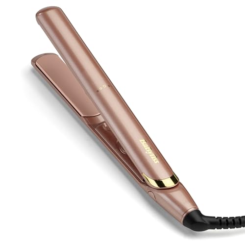BaByliss Lisseur Cheveux Rose Gold - Plaques en Céramique, Multi-voltage, Utilisation universelle,...