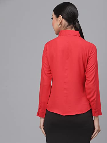 Image of Style Quotient Women Solid White Polymoss Regular Formal Shirt