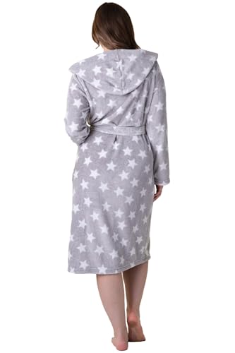 Peignoir à capuche en polaire femme longue robe de chambre chaude avec manches longues