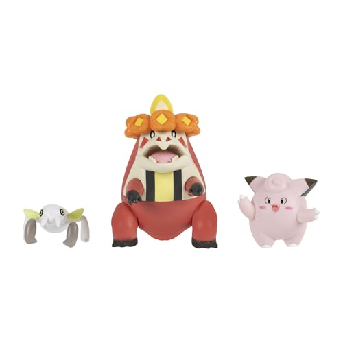 Pokémon Battle Figure 3 Pack - Features 2-Inch Nincade and Clefairy and 3-Inch Crocalor Battle Figures