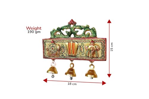 Image of KridayKraft Tirupati Door Hanging Shankh Chakra Namah Latkan Meenkari Decorative for Home,Office & Room,Also Gift for House Warming