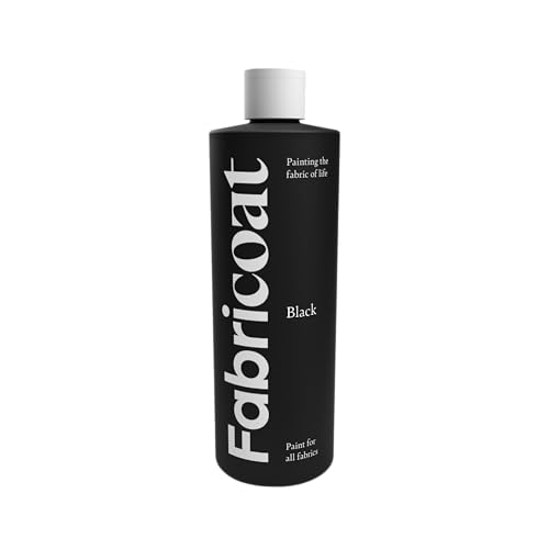 Furniture Clinic FabriCoat - Pintura para tela, utilizada para restaurar o cambiar el color de tapicería, muebles suaves, interiores de automóviles, ropa y calzado. (500 ml, negro)