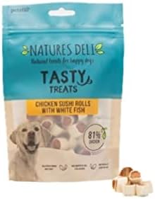 Natures Deli Chicken And Fish Sushi Rolls - High Protein, Natural Flavour, Nutritious, Low Fat Dog Treats - 100g