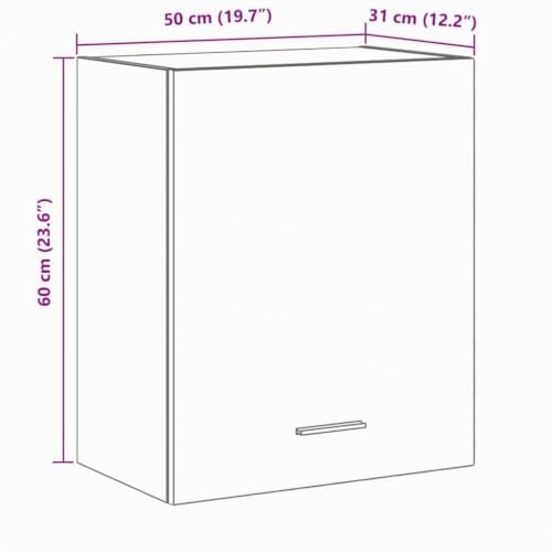 Miniatura 3 de Vidaxl Mueble Colgante Con Estante Riga Roble Negro 50 X 31 X 60 Cm, Amplio Espacio, Muebles De Cocina Modernos, Utilidad Duradera, Diseño Rectangular, Soluciones Inteligentes Para Organización