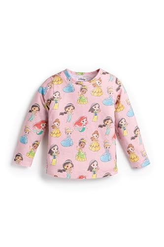 monica + andy Long Sleeve Crewneck T Shirt, Size 6/7, Disney Princess Characters, 100% Organic Kids Clothes for Girls, Sustainable Super Soft Fabric, Sizes for Kids, Toddler, & Infant