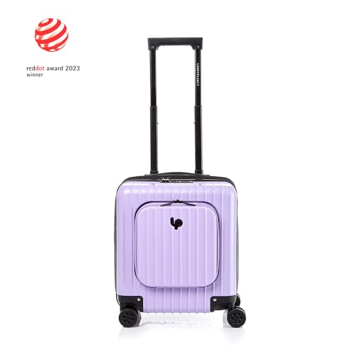 LUCKY PLANET Go Beyond 17" Carry-On Purple Expendable Zipper Front Pocket 100% German PC Hardside TSA Lock2