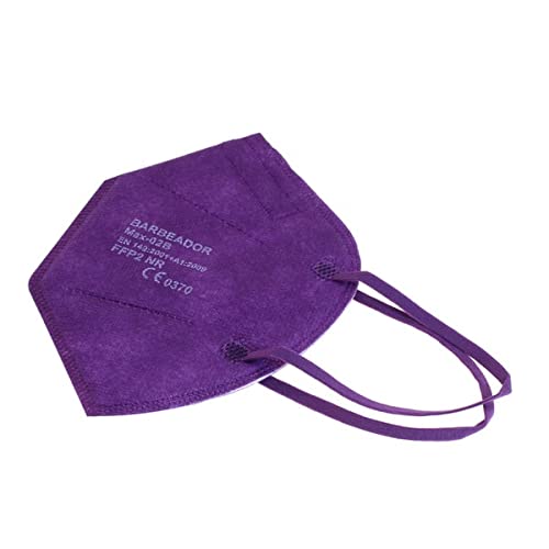 duuja 5 St. FFP2 Maske Violett 5-lagig Farbig Mund-Nasenschutz einzelverpackt, Max-02B Cover