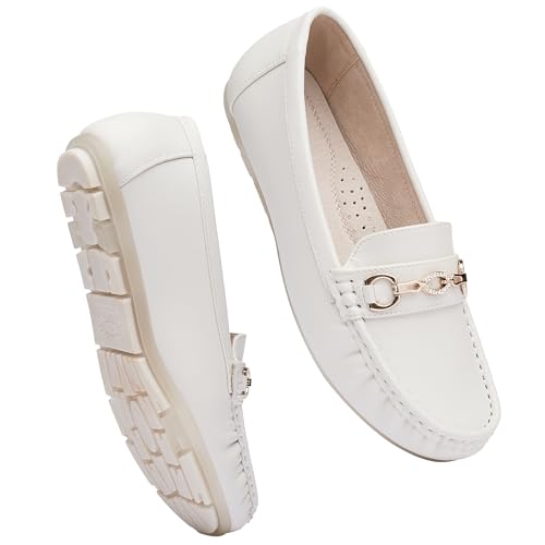 Image of Women's Business Loafers Work Casual Flats Shoes Lightweight Penny PU Leather Slip On Walking Shoes