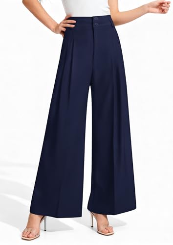 Image of PRETTYGARDEN Women's High Waisted Wide Leg Dress Pants