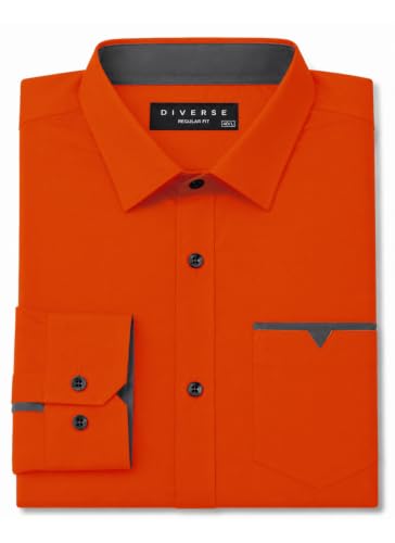 Image of Diverse Men's Cotton Blend Shirt with Pocket Design Spread Collar Full Sleeves Regular Fit and Standard Length | Comfortable Cotton Casual Shirt for Man