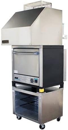 30” 3PH Double Deck Pizza Oven with Ventless Hood, Portable Commercial Cooking Equipment, Fire Suppression Not Included, Made in USA