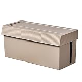 Organizzatore for cavi da scrivania in stile scandinavo, for la gestione dei cavi del soggiorno, in plastica, for riporre cavi di TV/computer/router/console di gioco, 32*14,5*15 cm(Marrone)