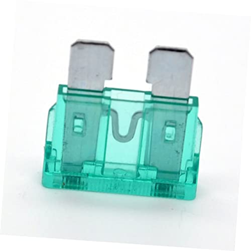 MAGICLULU - Fusibles automotrices tipo cuchilla, 100 unidades, 30 A, para autos, camiones, RV y SUV, con carcasa verde de ABS y aleación de zinc, estándar para vehículos recreativos y marinos miniatura 3