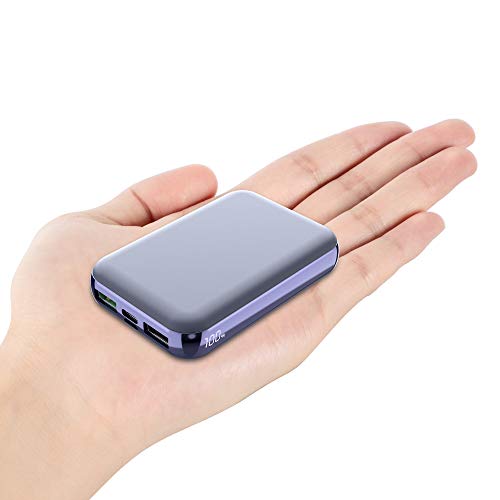 Batería Externa 10000mAh【PD22.5W Carga Rapida 5A】 Power Bank USB C con Pantalla LCD Cargador Portátil Carga Rápida 2 Entradas y 3 Salidas para Smartphones, Tablets y más (Azul)