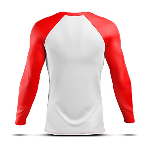 Camisa Térmica Segunda Pele AD Store Proteção Uv+50 Branco Vermelho (G)