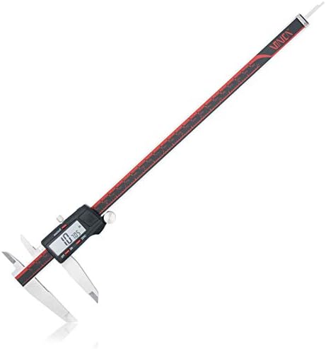 VINCA DCLA-1205 0-12 Inch/300mm Electronic Digital Vernier Micrometer Caliper Inch/Millimeter/Fraction Stainless Steel Large LCD Screen Measuring Tool