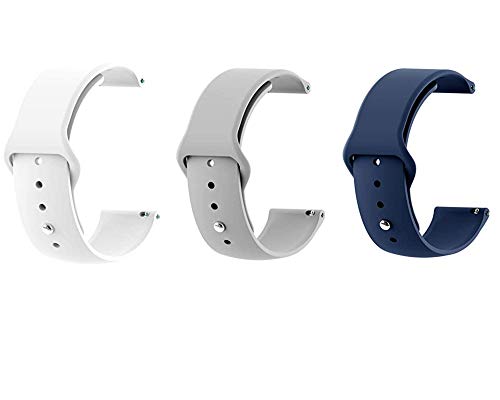 Image of Soft Silicone 20mm Strap Compatible with Amazfit Bip /Lite /GTS /Samsung Gear Sport /Galaxy Watch 42mm / Active /2 40-44mm /Realme Classic /Fashion Smartwatch Strap