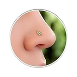 Gold Leaf Nose Stud - 22G 14K Gold Filled Small Nose Stud Piercing - Leaf Nose Piercings - Handmade