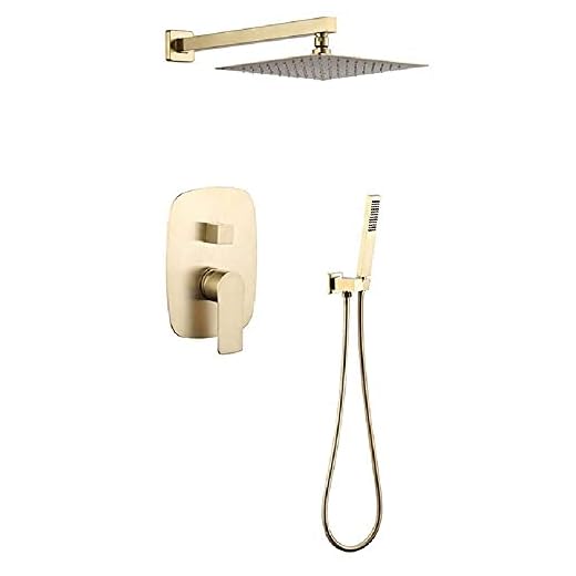 Shower Set Dark Wall Mount Faucet Shower Concealed Shower Faucet Full Copper Drawing Gold Shower Heads Delicate