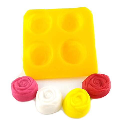 Flexible Molds - Rose (4 cavity) - Cream Cheese Mint Molds - Candy Melts - Fondant - Caramels - Soft Candy Molds