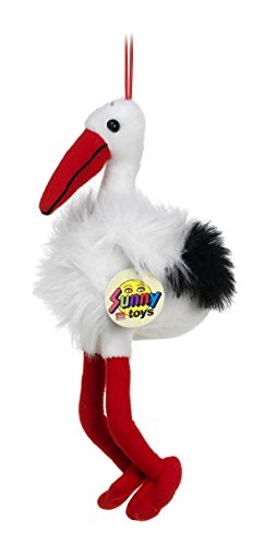 Unbekannt Sunny Toys 35614 - Cigogne en Peluche avec Suspension, Environ 27 cm