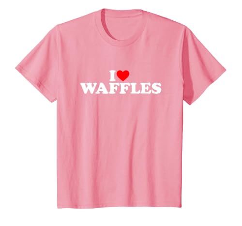 I Love Waffles, I Heart Waffles T-Shirt, Youth, Pink, Medium