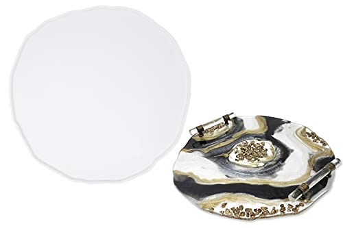 CROWNMADE Geode Resin Tray Mold, Large Tray Mold for Resin 16 inches Diameter, 0.5 inch deep for DIY Agate Tray, Serving Board and Decorative Piece for Home and Office Use