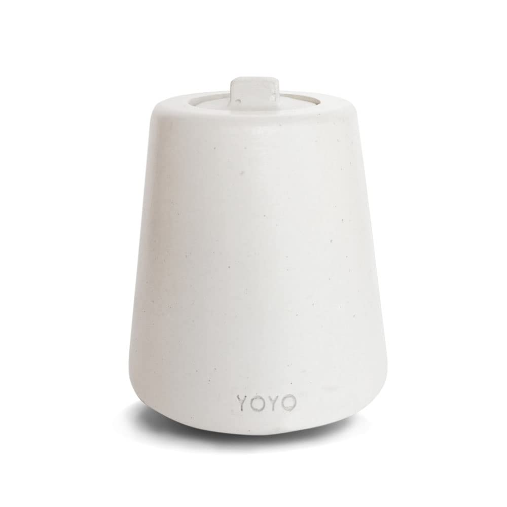 Tabletop Fire Pit Handmade 3 Color Options Alcohol Ethanol Fireplace Indoor Outdoor Fire Pit Portable Fire Concrete Bowl with lid Fireplace with Carry Bag and Combustion Stick (White)