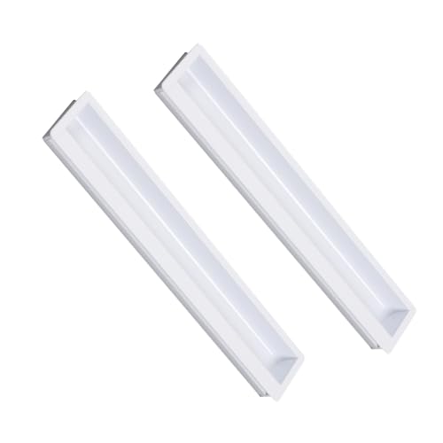 Tiradores empotrados deslizantes Manijas ocultos de Aleación de aluminio mango invisible Manillas para cajón picaportes de cocina Armario Perilla Asas Gabinete,2 piezas (120mm,white)